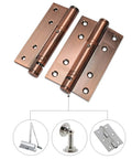 Heavy Duty Automatic Self Closing Spring Door Hinges Stainless Steel Red Finish Built Tough For Hallways Apartments Entrances And Stairways Quiet Smooth Durable High Traffic Hardware