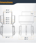 Dust Collection Fitting With Quick Change Adapter For Shop Vacuum Hoses And Fittings Universal Fit dimensions diagram