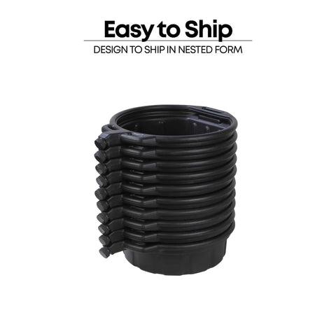 Stacked 2 Gallon Oil Drain Pans With Anti Spill Cap And Wide Lip For Mess Free Oil Changes Large Pour Spout Heavy Duty HDPE Construction