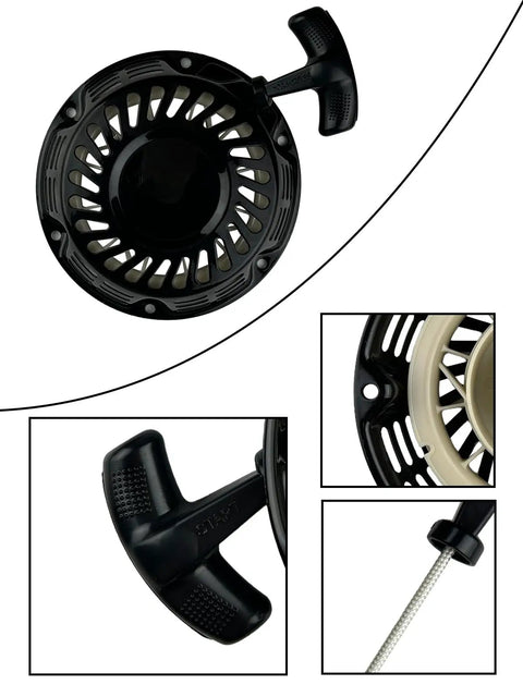 Aftermarket 212cc Pull Start Recoil Starter Replacement For Predator 212 and Coleman Ct200u Bt200x shown in multiple angles