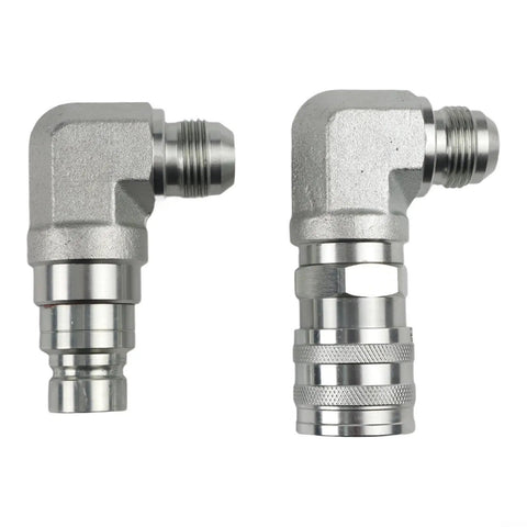 Male and Female Hydraulic Flat Face Coupler Kit for Skid Steer Loaders One Half Inch Body One and One Sixteenth Inch JIC Thread Quick Connect No Spill Coupling Set Replaces 7246795 7246781