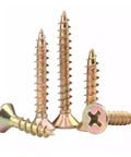 No Sweat Zinc Plated Carbon Steel Countersunk Self Tapping Wood Screws Phillips Drive, various sizes for drywall mounting.