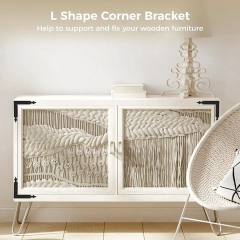 8 Pcs Flat Corner Braces For 5 Inch L Shape Right Angle Brackets With 32 Screws on cabinet corners