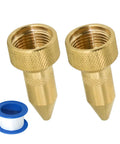 2 Pack Brass Lawn Sprayer Adjustable Nozzle Kit 181331 with tape for yard work and irrigation