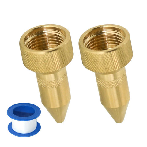 2 Pack Brass Lawn Sprayer Adjustable Nozzle Kit 181331 with tape for yard work and irrigation