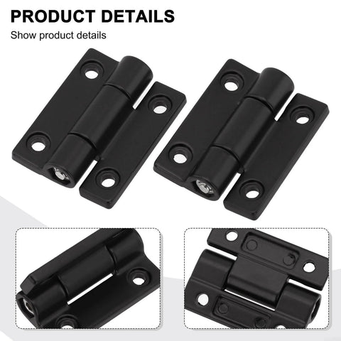 Robust Zinc Alloy Adjustable Torque Damping Hinges For Cabinets Doors Windows And Industrial Equipment With 360 Degree Rotation Thickened Design 45 By 35 Millimeters Black FABULETTA 2 Pieces displayed.