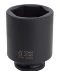 Three Quarters Inch Drive Deep Six Point Metric Impact Socket 55mm CRMO Alloy Steel for automotive use