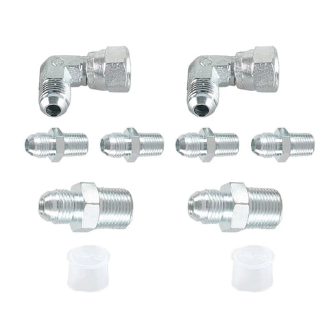 6AN Stainless Steel Braided Transmission Cooler Hose Line Kit For TH350 TH400 700R4 NP700RTL And 4L60E Series connectors