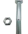 Bolt Kit With Spring Eye And Hex Head Fasteners 0.56 Inch Thread Size 11 By 4 Inch Overall Length Dry Finish Includes 6-38 Nut 9K 7-181 Kit For Automotive Equipment And Marine Projects bolt and nut on white background