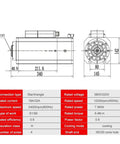7.5 KW Air Cooled Automatic Tool Change Spindle Motor 24000 RPM ISO30 Taper CNC Router technical specifications and dimensions diagram.
