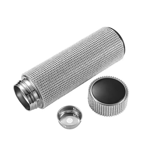 Dope Clean Smart Diamond Touch Temperature Display Vacuum Flask Premium 304 Stainless Steel Insulated Tumbler Cup with built-in tea filter.
