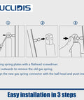 Front Hood Lift Support Struts for Dodge Charger 2011-2020 Sedan and Chrysler 300 2011-2022 installation steps diagram