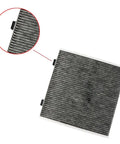 Premium Cabin Air Filter Fits Tesla Cybertruck 2024 Up, showing multi-layer media and corner clips for secure fit.
