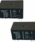 Set Of Two 30 Amp 12 Volt Dc Pc Board Power Relays Dpst No General Purpose Drop In Swaps Solid As A Rock For DIY Shop Work And Zero Drama Circuit Upgrades with detailed labels.