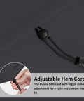 Adjustable hem cord feature of Patio Coffee Table Cover For Small Outdoor Rectangular Table Built Tough Waterproof And UV Resistant