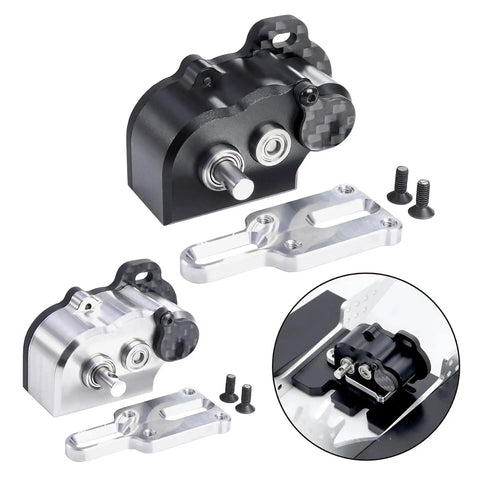 Ultralight Portal LCG Transmission Gearbox with Slipper Pad for Tenth Scale Cheater Rigs Capra SCX10 III AR45 Axle in black and silver.