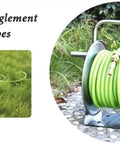 No Sweat Stainless Steel Garden Hose Reel Wall Or Floor Mounted Outdoor Hose Organizer With Smooth Operator Roll Cart.