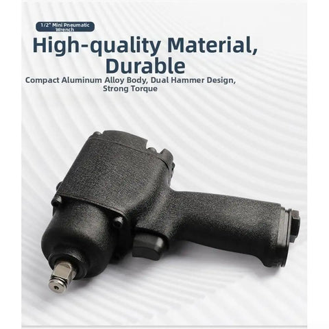 1/2 Inch Pneumatic Impact Wrench Delivers Hard Charging 475 Nm Punch Through A Rock Solid Double Hammer Drive And Featherlight Aluminum Housing Built Tough For Fast Tire Jobs And Daily Drives, compact and lightweight design.