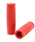 Red pair of rubber handlebar grips for electric scooters M365 Pro 1S Pro2 all weather grippy rubber replacement black non slip