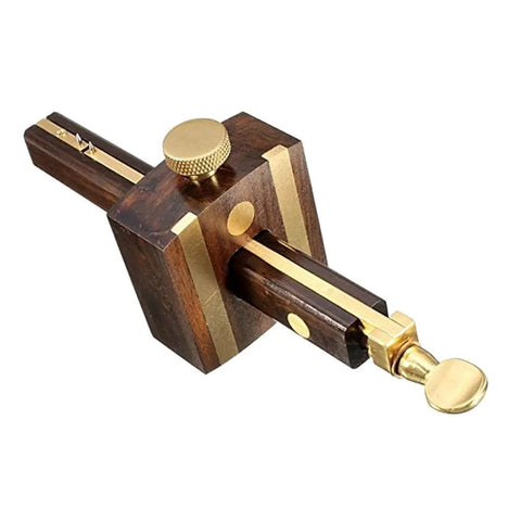 Heavy Lifting Wood Marking Gauge With Rugged Brass Slider And Broad Adjustable Span for precise layout and mortise marking.