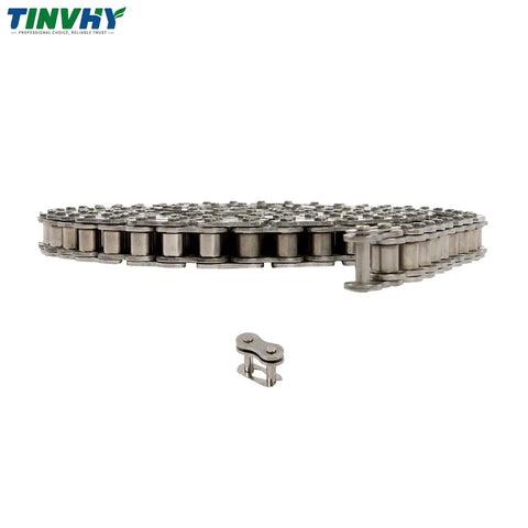 60 Pitch Heavy Duty 10 Foot Roller Chain Kit With Connecting Links Perfect For Grain And Oil Processing Mill Machines Plus Wood Saw And Cement Production Equipment For Smooth Power Transmission, steel chain with connector