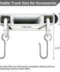 Heavy Duty Pulley And S Hook Set For Double Curtain Track Ceiling Mounted Upgraded White Rail System For Bedroom, Office, Study, Outdoor Courtyard And RV 48 Piece Set, white pulley size 2.95 inch