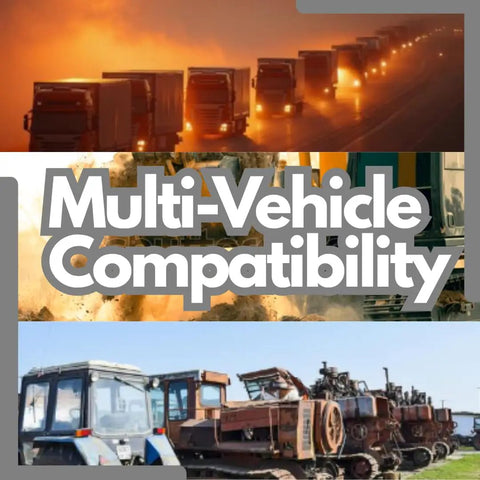 Heavy-Duty Moly EP Grease For Bearings And Joints, Long-Lasting Load Protection shown with various vehicles and machinery