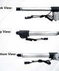 JLDQ-19.415.205D04 Linear Actuator Replacement for Electric Sofas, Lift Chairs, Power Recliners, dual cable, back, top, bottom view