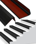 Self Adhesive Black Vinyl Stair Nosing Edge Protector Non Slip Waterproof Stair Edging Trim For Indoor Outdoor Staircases Bullnose