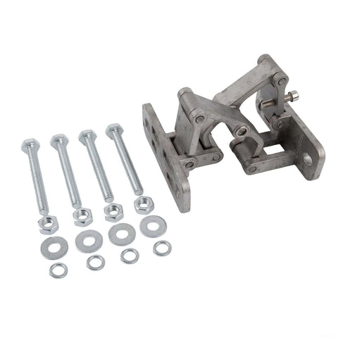 Stainless steel invisible door hinge hardware kit with 4 bolts, nuts, and washers