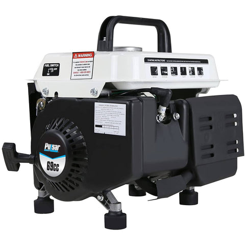 Portable Gas Powered Generator With Carrying Handle 1200W Peak 900W Running 2 Stroke Recoil Start Compact Durable Design For Camping