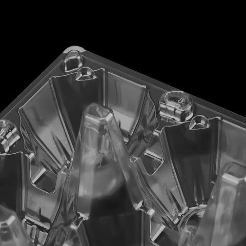 Close-up of corner detail on Clear 12 Grid Egg Cartons 50 Pack Bulk For Family Farm Or Market Use Each Holds One Dozen Eggs