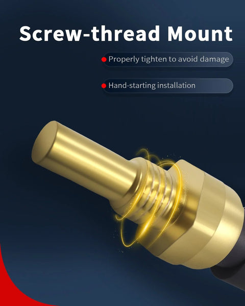 Automotive engine coolant temperature sensor with brass screw-thread mount