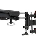 Rear view of Competition-Grade PCP Air Rifle Caliber 22 with adjustable stock components.
