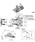 Diagram and measurements of Stainless Steel Damping Bilateral Torque Hinges 1 Piece For Cabinets And Doors Heavy Duty Soft Close Hinges
