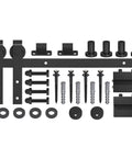 Hella Smooth Five Foot Sliding Barn Door Hardware Kit With Rock Solid Heavy Duty Track Rails And Easy Peasy Roller Wheels For Single Door Up To Thirty Inches Wide Zero Fuss Installation includes screws, track, and rollers.