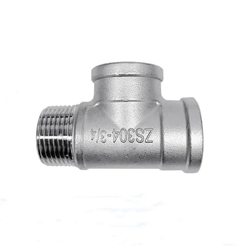 3/4 inch stainless steel BSPT elbow from Brown Finish Beefy Stainless Steel 304 BSPT Elbow 3 Way 4 Way Pipe Fitting Coupler Kit