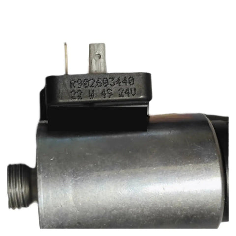 Top Shelf Electric Proportional Valve Coil And Solenoid Replacement For Hydraulic Oil Pump Motor 24 Volt Three Pin Connector close-up view of solenoid connectors.