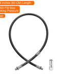 Grease Gun Hose Kit 23.8 Inch Long 10000 PSI Spring Flex High Pressure Hose With Quick Release Coupler One Eighth NPT Threads