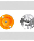 Heavy Duty Leveling Screw Legs With Adjustable Equipment Feet Built Tough As Nails Anti Skid Rubber Pads 1000 Lb Capacity Six Piece Set For Furniture And Machinery Stands - orange rubber and metal base components
