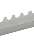Close-up of Pro Grade Three Eighth Inch C Standard HSS Keyway Broach Push Type Keyway Cutter with visible teeth for metalworking.