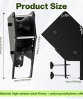 Pro Grade Well Pump Puller With POM Roller and Removable Side Rails, showing dimensions and materials, high carbon steel and POM