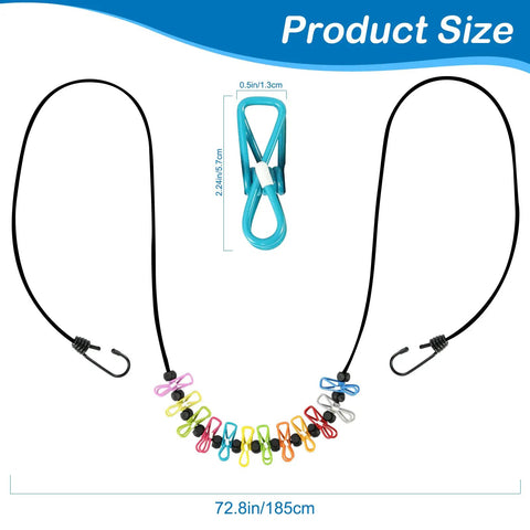 Super Portable Retractable Clothesline For Travel And Camping On The Go 12 Color Clothespins 13 Windproof Anti Skid Clips