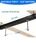 Overhead Garage Storage Rack With 17 Inch Black Rails, Heavy Duty Ceiling Mount Bin Holder, supports 7 to 27 gallon tote bins