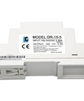 Din Rail Slim 5V Power Supply 15W 2.4A Plug And Play Switching Adapter for Control Panels, white rectangular unit with labels