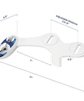 Warm Water Bidet Attachment With Dual Nozzles Self Cleaning Non Electric Toilet Seat Attachment Easy Install Adjustable Water Pressure Rear And Feminine Wash Blue, top view with measurements.