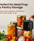 Using VacuFresh Electric Mason Jar Vacuum Sealer Kit For Wide Mouth And Regular Mouth Jars Cordless Portable Food Storage Solution