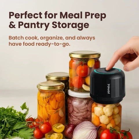 Using VacuFresh Electric Mason Jar Vacuum Sealer Kit For Wide Mouth And Regular Mouth Jars Cordless Portable Food Storage Solution