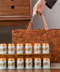 Top Tier Ceramic Food Storage Jars Set Of Twelve With Airtight Snap Lids For Spices Tea And Coffee Beans, displayed in gift box.
