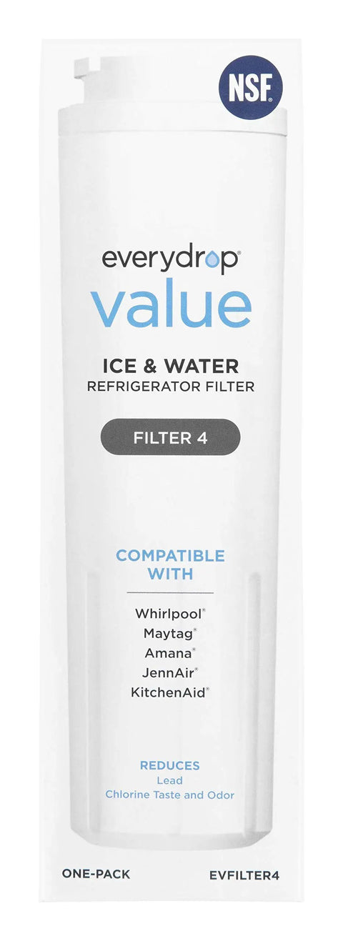 Value Ice And Water Refrigerator Filter 4 EVFILTER4 Single Pack NSF Certified To Reduce Lead Chlorine Taste And Odor